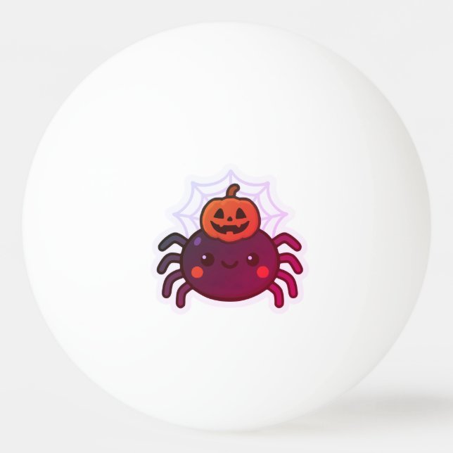 Balle De Ping Pong Éffrayante mignonne Kawaii Araignée d'Halloween (Devant)