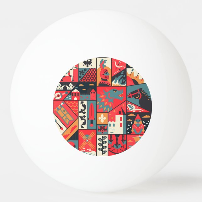 Balle De Ping Pong Élégance médiévale : Conception Motif transparente (Devant)