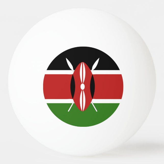 Balle De Ping Pong Emblème du drapeau du Kenya (Devant)