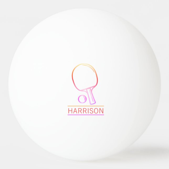 Balle De Ping Pong Emblème Rainbow Ping Pong Blanc personnalisé (Devant)