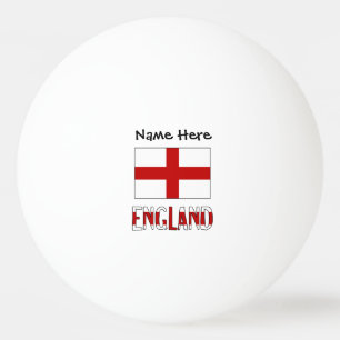 Balle De Ping Pong England and English Flag with Your Name