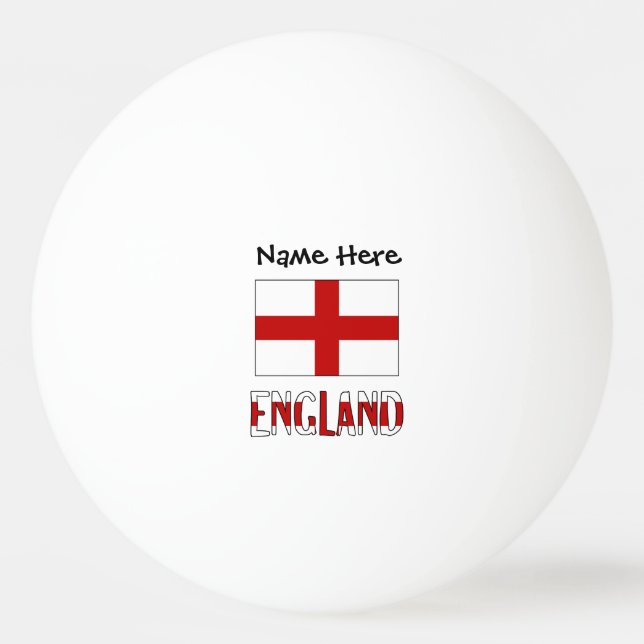 Balle De Ping Pong England and English Flag with Your Name (Devant)