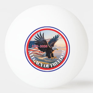 Balle De Ping Pong États-Unis Semiquincentennial Bald Eagle Blanc