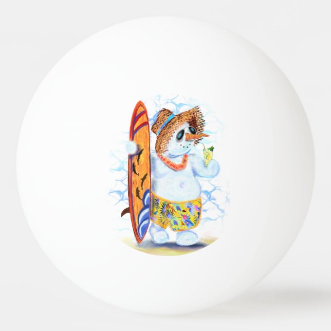 Balle De Ping Pong Été Ping Pong Ball Snowman Surfer (Devant)