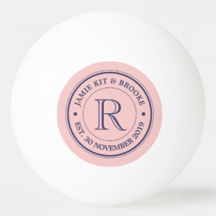 Balle De Ping Pong Faites votre propre monogramme de logo de rose de