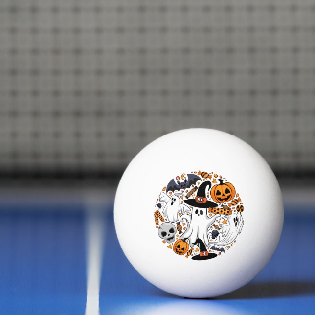 Balle De Ping Pong Fantômes Monstres mignons Éffrayants et Déplaisant (Filet)
