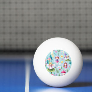 Balle De Ping Pong Fées, feuilles et champignons