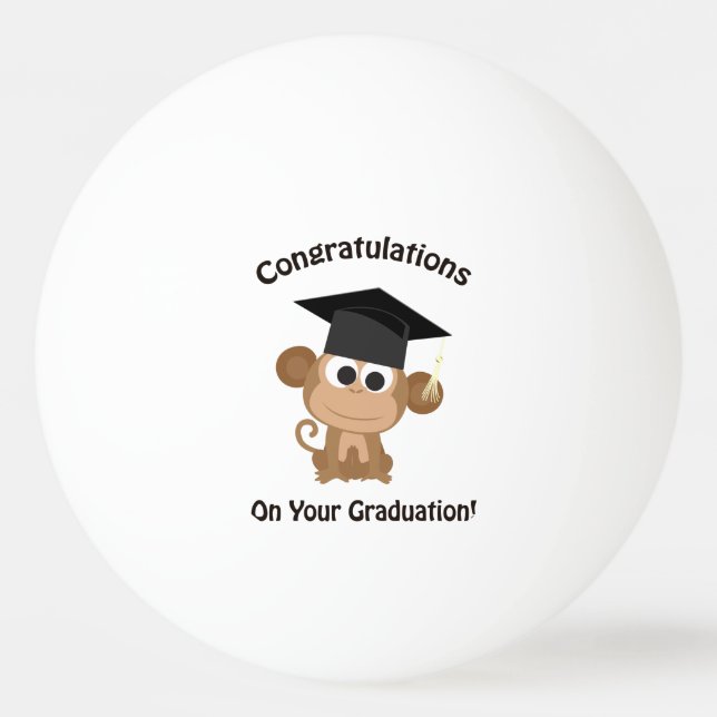 Balle De Ping Pong félicitations à votre singe diplômé (Devant)