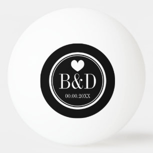 Balle De Ping Pong Fête de mariage monogramme en faveur des balles de