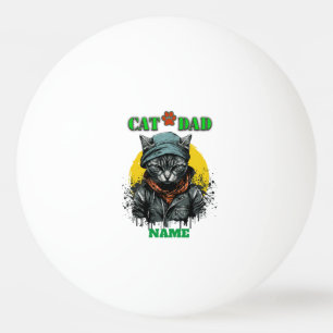 Balle De Ping Pong Fête des pères - CAT DAD. Nom/message modifiable