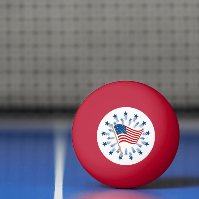 Balle De Ping Pong Feu d'artifice Drapeau Américain 4 juillet (Filet)