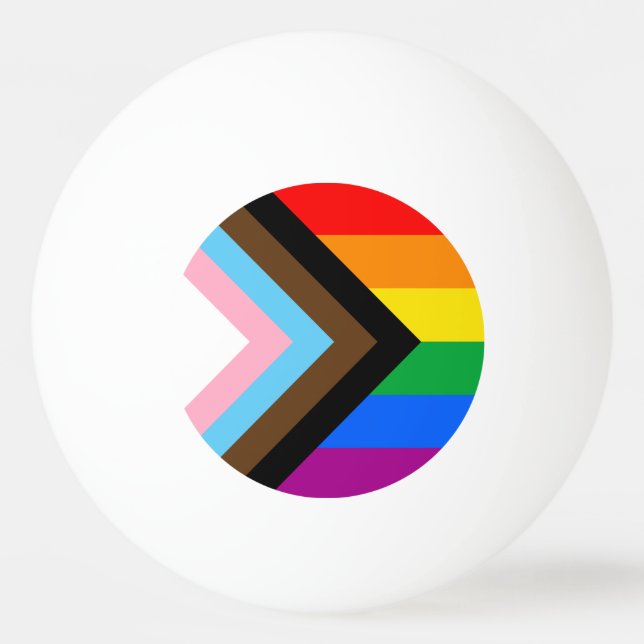 Balle De Ping Pong Fierté de progrès LGBTQ+ (Devant)
