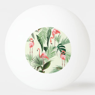 Balle De Ping Pong Flamant rose rose Fleurs exotiques Motif