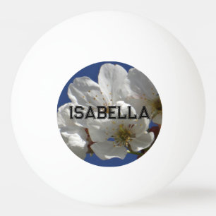 Balle De Ping Pong Fleurs blanches mignonnes
