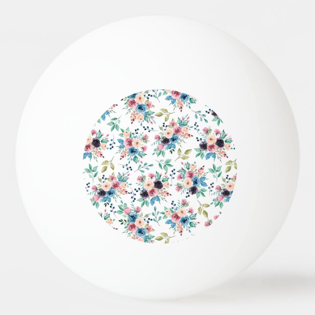 Balle De Ping Pong Fleurs de printemps colorées motif (Devant)