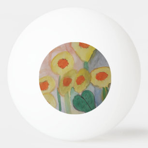 Balle De Ping Pong Fleurs de soleil Abstraites
