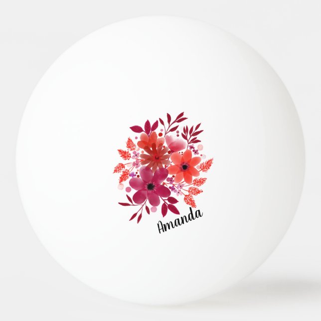Balle De Ping Pong Fleurs personnalisées (Devant)