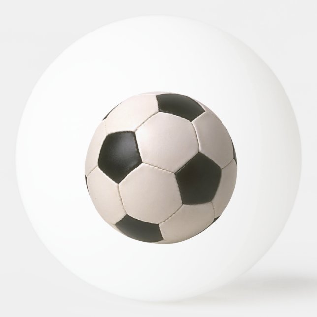 Balle De Ping Pong Football noir blanc 3D (Dos)
