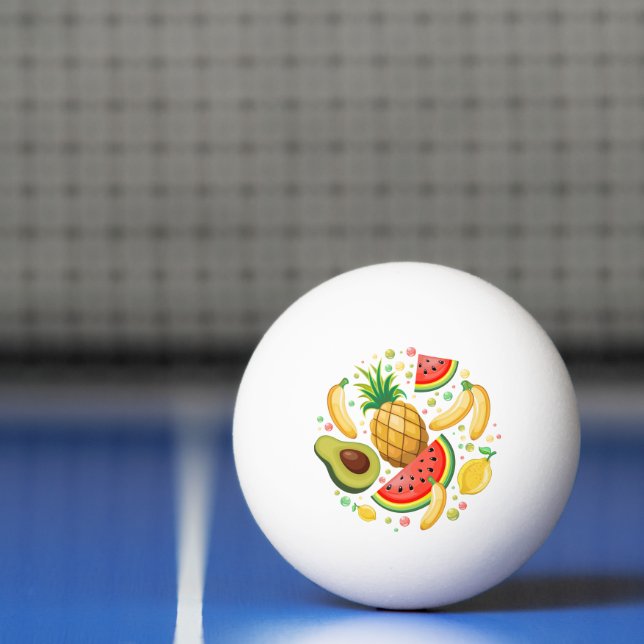 Balle De Ping Pong Fruits d'été frais Motif (Filet)