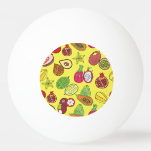 Balle De Ping Pong Fruits exotiques tropicaux Motif à main