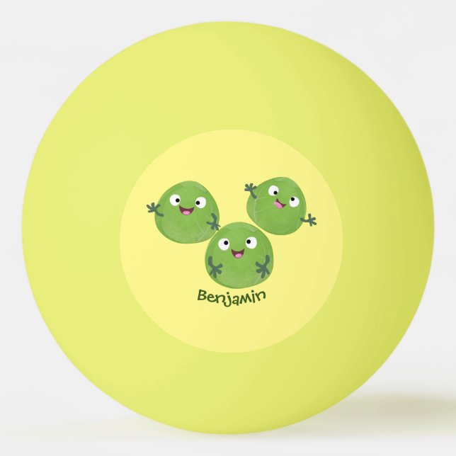 Balle De Ping Pong Funny Brussels sprouts légumes caricature (Devant)