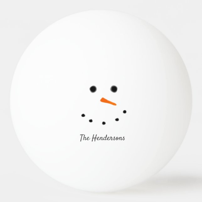 Balle De Ping Pong Funny Christmas Snowman Personnalisé (Devant)