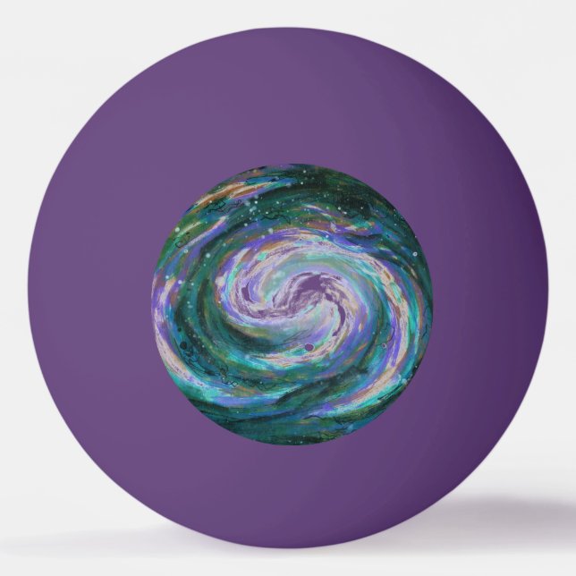 Balle De Ping Pong Galaxie verte et pourpre (Devant)