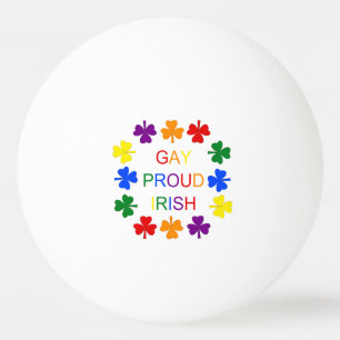 Balle De Ping Pong Gay Fier Irlandais LGBT Rainbow Shamrocks