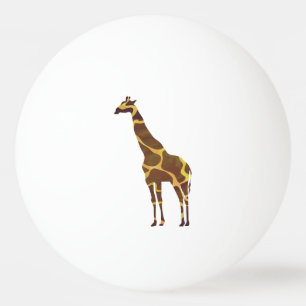 Balle De Ping Pong Giraffe Brown et jaune Silhouette