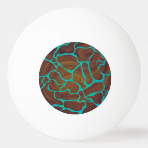 Balle De Ping Pong Giraffe Impression Brown et Turquoise