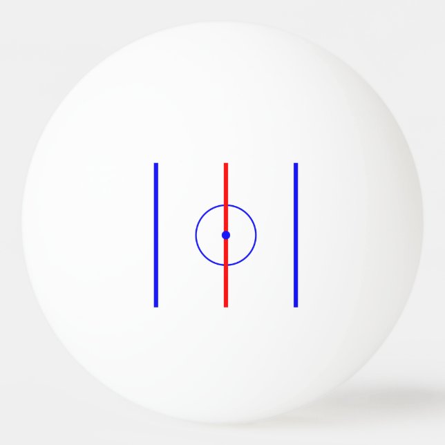 Balle De Ping Pong Glace de centre d'hockey et lignes bleues (Devant)