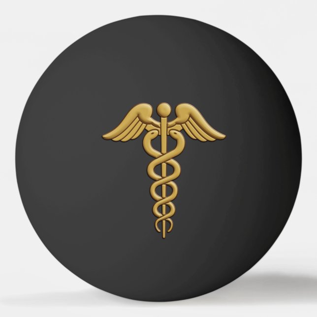 Balle De Ping Pong Golden Double Snake Caduceus (Devant)