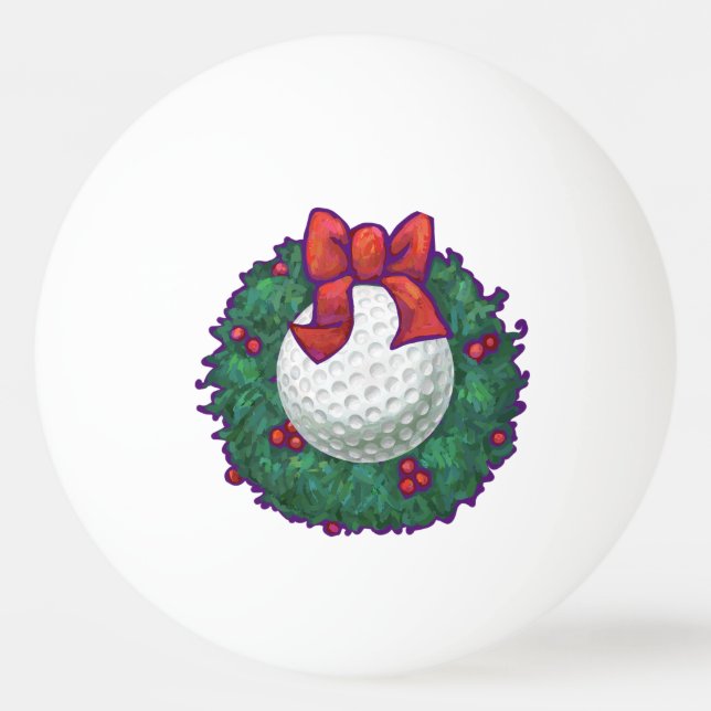 Balle De Ping Pong Golf Ball Christmas Wreath (Devant)