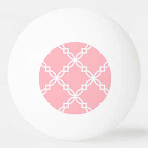 Balle De Ping Pong Grand motif de fantaisie blanc rose de Quatrefoil