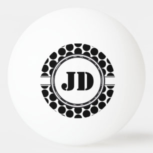 Balle De Ping Pong GRANDS DOTS noir + votre backgr. & texte