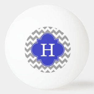 Balle De Ping Pong Gray White Chevron Cobalt