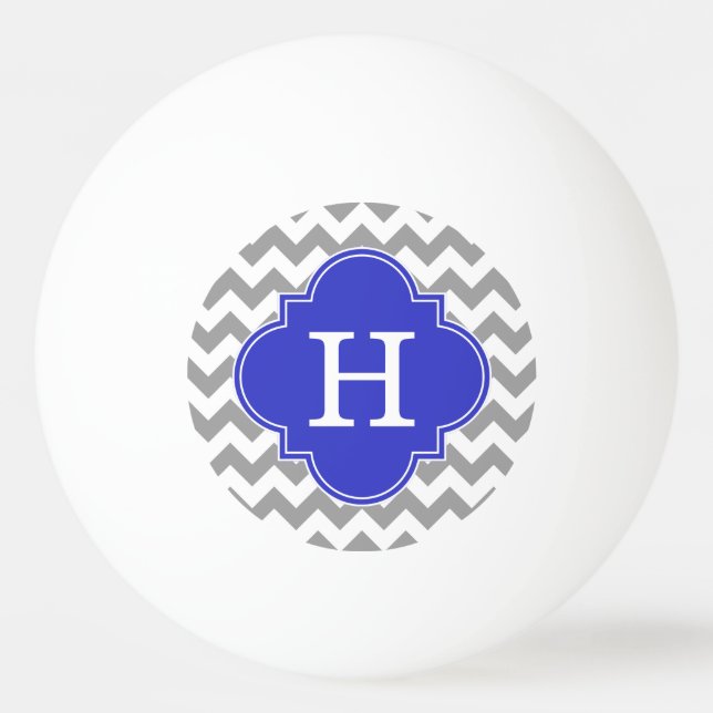 Balle De Ping Pong Gray White Chevron Cobalt (Devant)