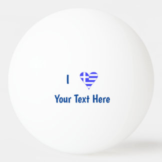 Balle De Ping Pong Greek Love Heart Flag Personalized