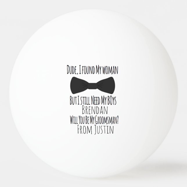 Balle De Ping Pong Groomsmen Mariage Bow Cravate Beer Pong Invitation (Devant)
