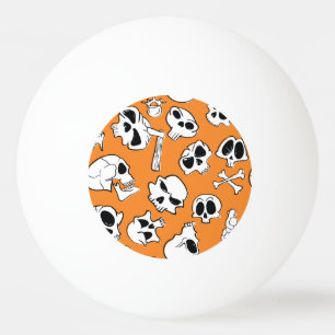 Balle De Ping Pong Halloween Skulls Bones DoodMotif