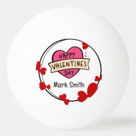 Balle De Ping Pong Heart Happy valentine ; s Day for Player lover