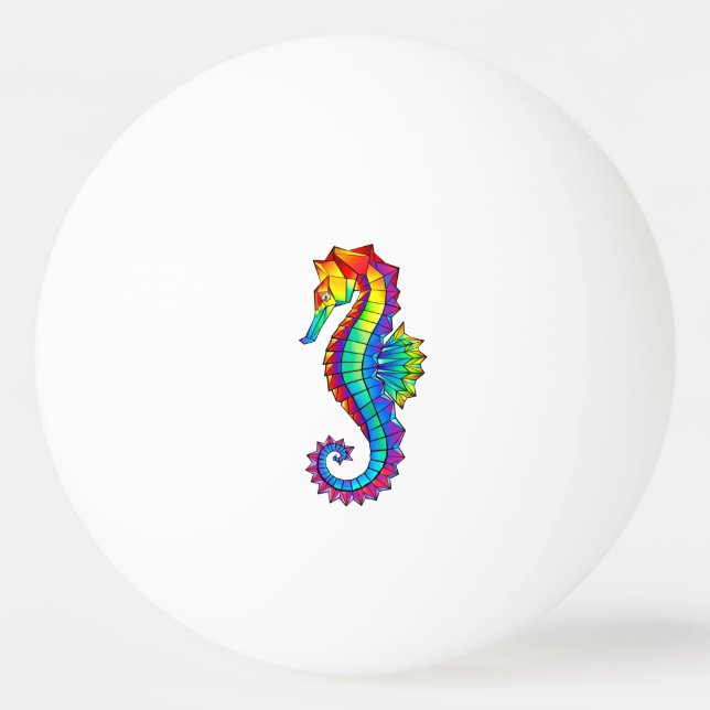 Balle De Ping Pong Hippocampe polygonal arc-en-ciel (Devant)