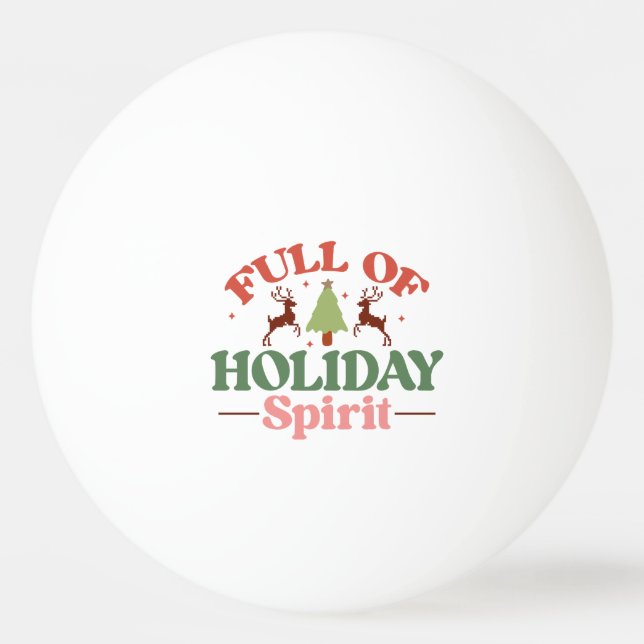 Balle De Ping Pong Holiday Spirit Retro Super Noël (Devant)