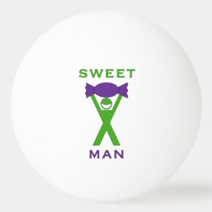 Balle De Ping Pong Homme Gentil Homme Vert Drôle avec l'Art Violet Do