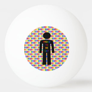 Balle De Ping Pong Hommes LGBTQ Gat Silhouette et Rainbow