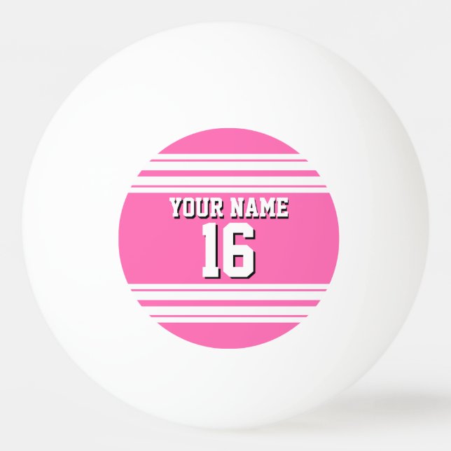 Balle De Ping Pong Hot Rose White Team Jersey Numéro personnalisé Nom (Devant)