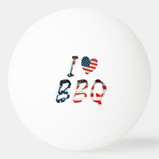 Balle De Ping Pong I Love BBQ, American Patriotic