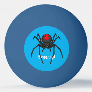 Balle De Ping Pong Illustration d'araignée noire effrayante