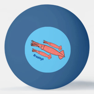 Balle De Ping Pong Illustration de calamar rose