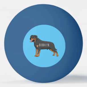 Balle De Ping Pong Illustration de chien Rottweiler